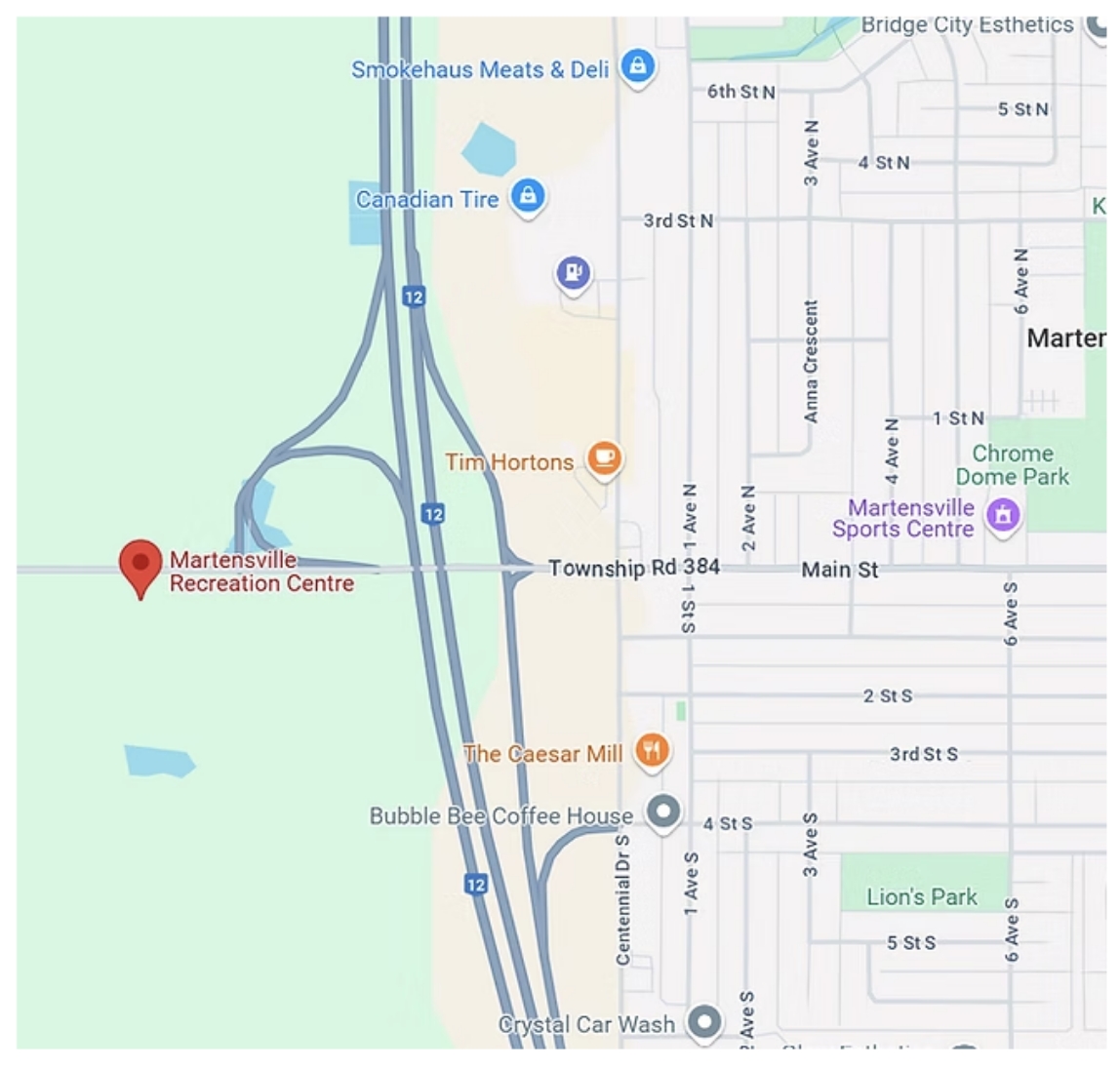 Martensville Recreation Centre Map